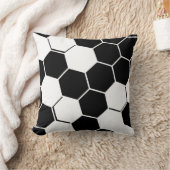 Coussin Géométrique Hexagone Élégant Blanc & Noir (Couverture)
