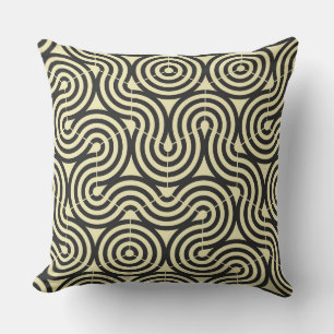 Coussin géométrique jaune et gris