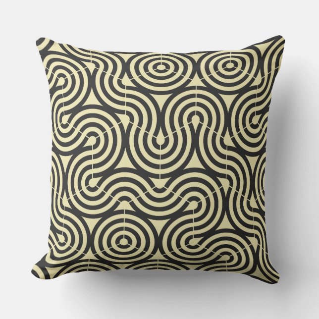 Coussin géométrique jaune et gris (Recto)