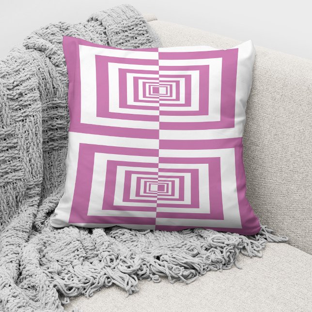 Coussin Géométrique minimal rose moderne (Créateur téléchargé)
