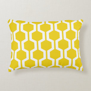 Coussin géométrique moderne d'accent - jaune