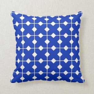 Coussin Géométrique moderne, diamants - bleu de cobalt