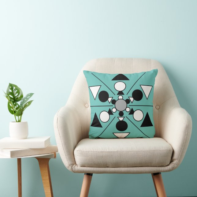 Coussin Géométrique Moderne du Milieu du Siècle (Chaise)