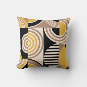 Coussin Géométrique moderne, motif vintage abstrait