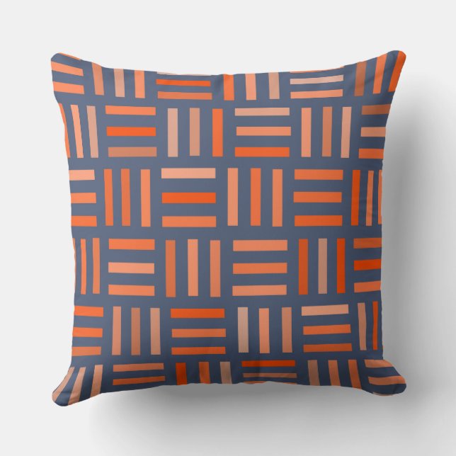 Coussin Géométrique orange et bleu (Verso)