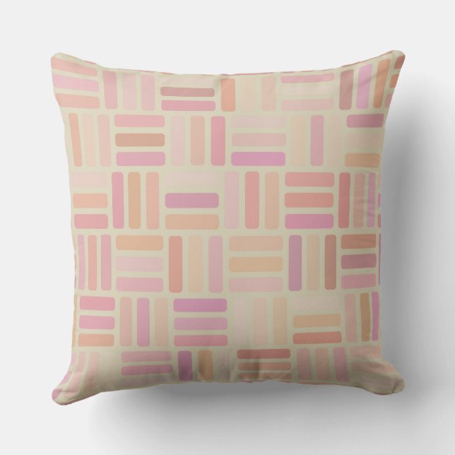 Coussin géométrique orange et rose (Verso)