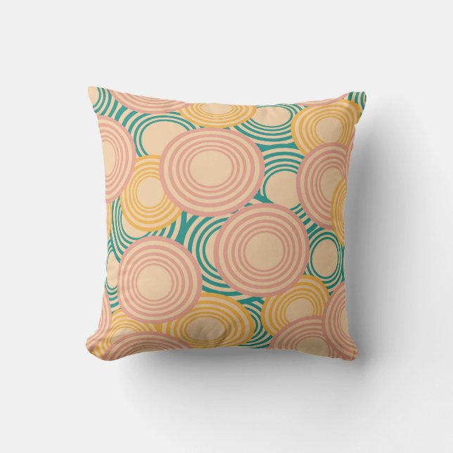 Coussin Géométrique rétro pastel (Recto)