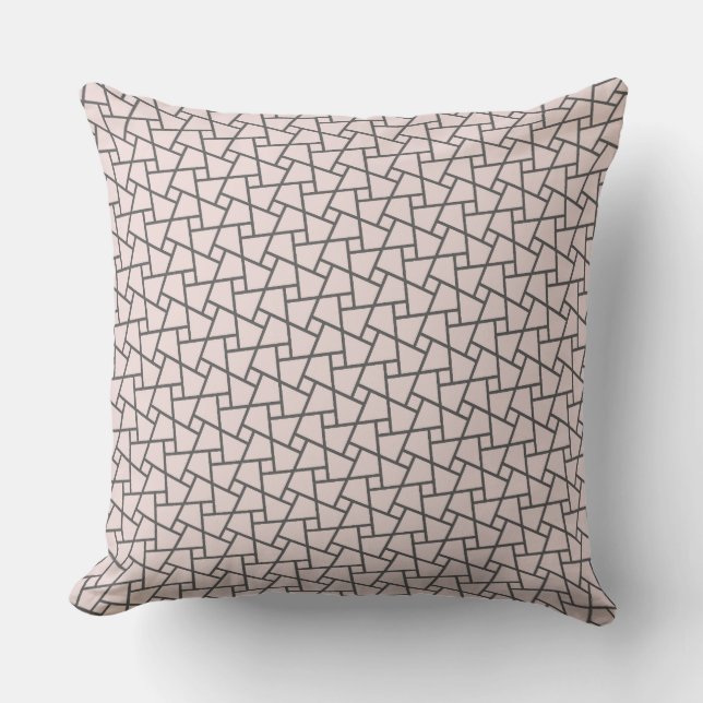Coussin Géométrique rose et gris (Recto)
