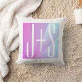 Coussin Géométrique Rose & Violet Cool | Initiales de Coup (Couverture)
