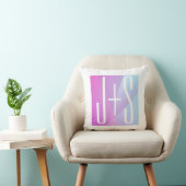 Coussin Géométrique Rose & Violet Cool | Initiales de Coup (Chaise)
