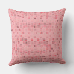 Coussin géométrique rouge et rose