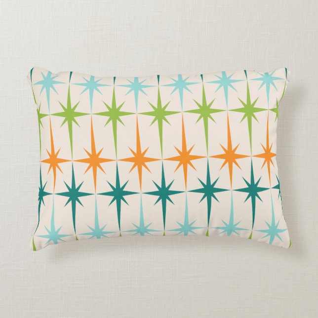 Coussin géométrique vintage d'accent de Starbursts (Devant)
