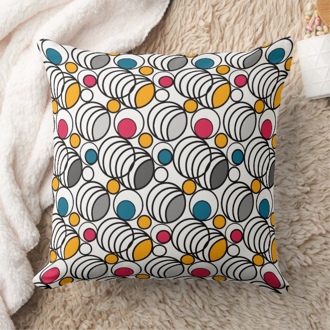 Coussin Geometry circles and rings decor retro sixties  (Couverture)