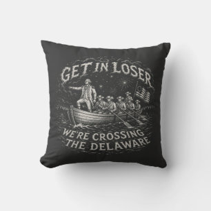 Coussin George Washington Delaware Mème Parodie d'Art