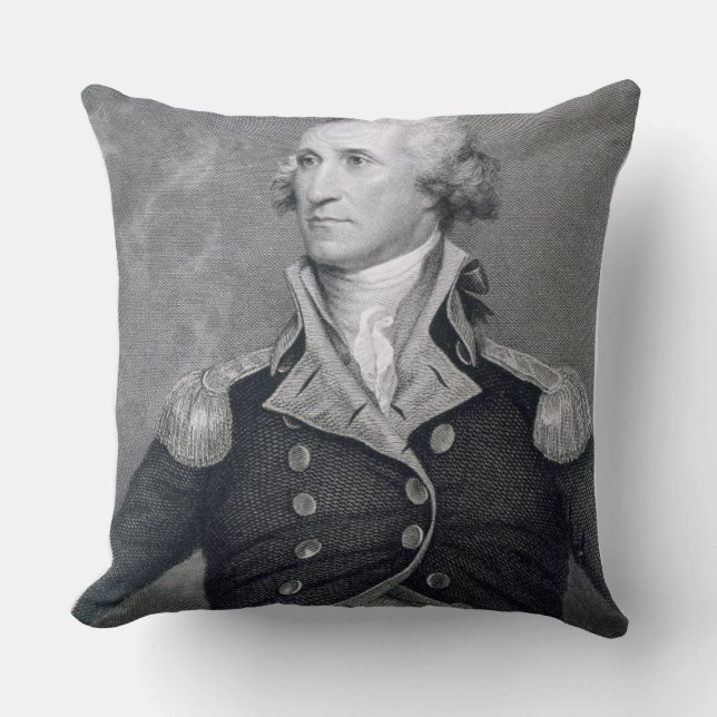 Coussin George Washington, gravé par brun Durand de (Recto)
