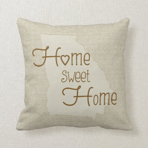 Coussin Georgia-Home Sweet Home Nom personnalisé à l'appar