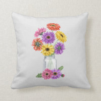 Gerbera Gerber Daisy Aquarelle Mason Jar