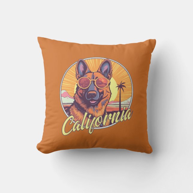 Coussin German Shepherd on the Beach (Recto)