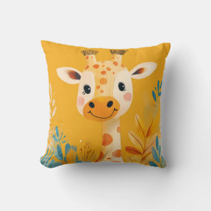 Coussin GGIraffe Enfants Illustration Safari Thème
