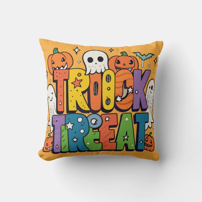 Coussin Ghomajorité amusant Halloween Vibes Vector Art (Recto)