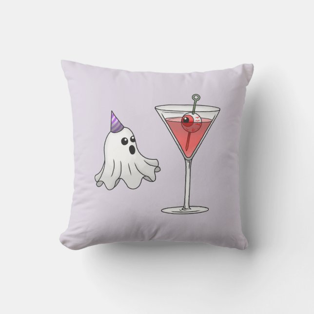 Coussin Ghost Éffrayant et cocktail Déplaisant (Recto)
