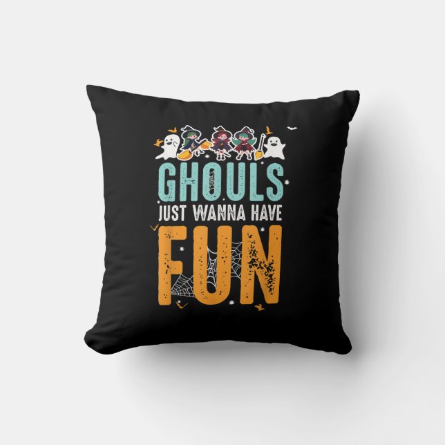 Coussin Ghouls veut juste s'amuser amusant sorcières d'Hal (Recto)