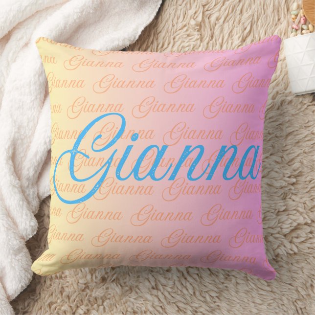 Coussin Gianna Motif de nom répétitif (Couverture)
