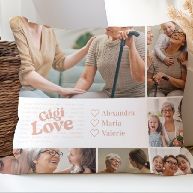 Coussin Gigi Love Poetic Photo Collage (Créateur téléchargé)
