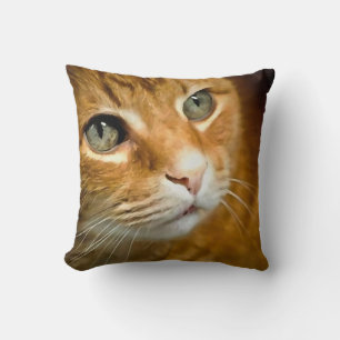 Coussin Gingembre adorable Tabby Chat Poster Portrait anim