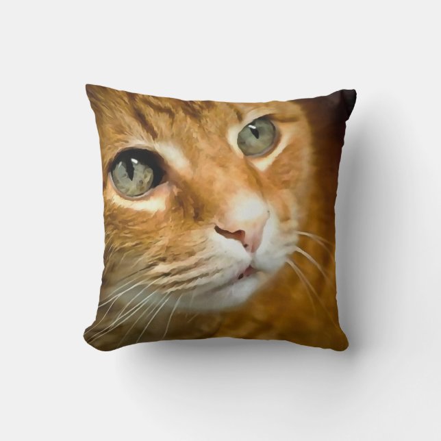 Coussin Gingembre adorable Tabby Chat Poster Portrait anim (Recto)