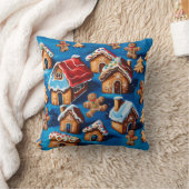 Coussin Gingembre de Noël Cookies Maisons Arbres Vacances  (Couverture)