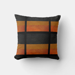 Coussin Ginger et cuir noir 