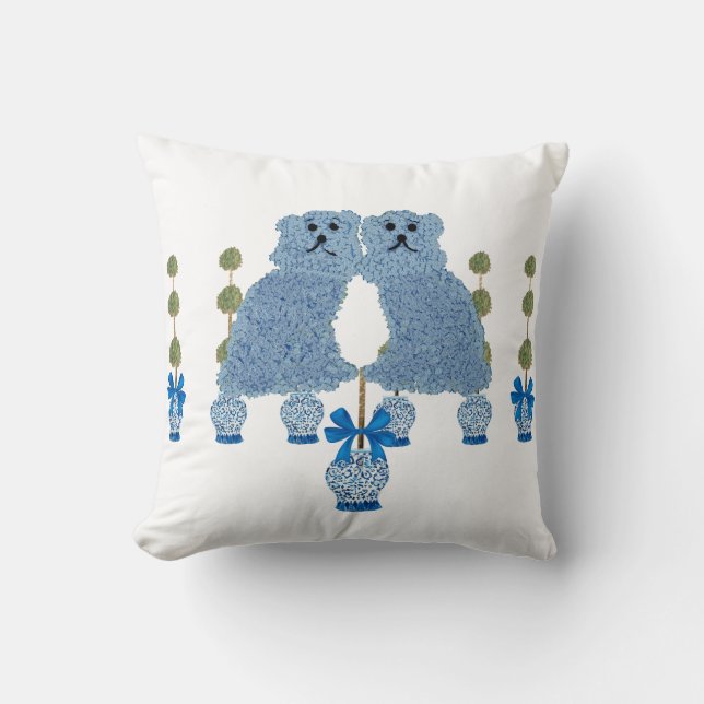 Coussin Ginger Jars Staffordshire Chiens Topiaire (Recto)