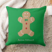 Coussin Gingerbread Man Cookie avec nom personnalisé (Couverture)