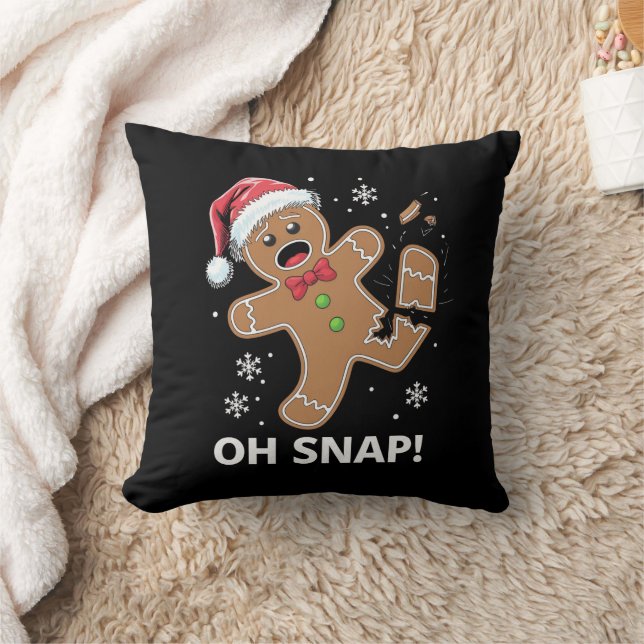 Coussin Gingerbread Man Oh Snap Christmas Funny Cookie (Couverture)