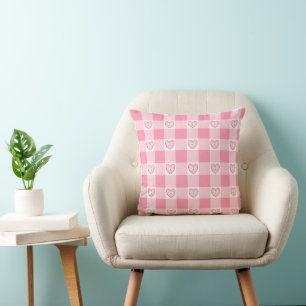 Coussin Gingham à coeur