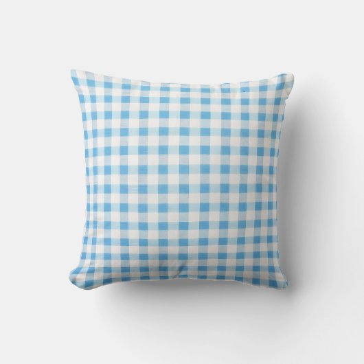 Coussin Gingham Bleu Bébé (Recto)