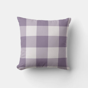 Coussin Gingham carreaux de buffle lavande grand