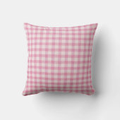 Coussin Gingham Initial Personnalisé Rose Bébé (Verso)
