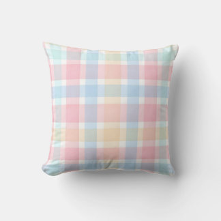Coussin Gingham Pastel – Motif Aquarelle Douce
