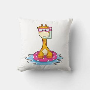 Coussin Girafe à la natation avec tuba