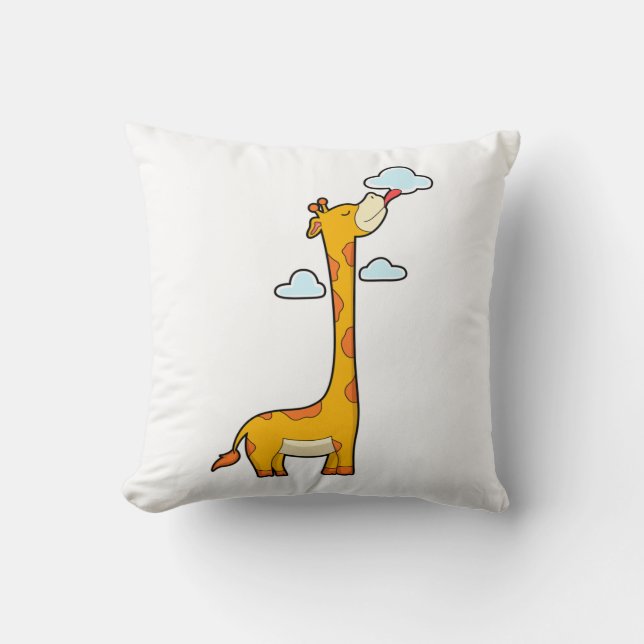 Coussin Girafe aux nuages (Recto)