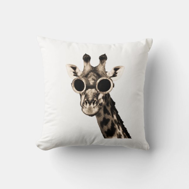 Coussin Girafe avec des lunettes de lunettes de soleil de (Recto)