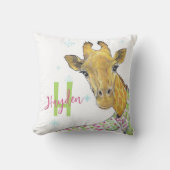 Coussin Girafe avec foulard de Noël Cute drôle L'art anima (Recto)