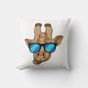 Coussin Girafe avec lunettes de soleil