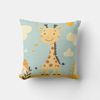 Coussin Girafe Babu Mignonne Souriante Décoration de la Ma