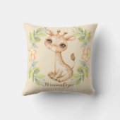 Coussin Girafe Bébé Adorable Animal de Jungle Mignon (Verso)