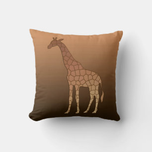 Coussin Girafe, cuivre et brun géométriques modernes
