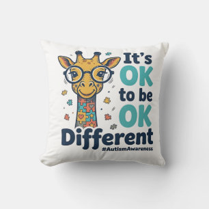 Coussin Girafe de sensibilisation à l'autisme C'est OK d'ê