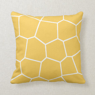 Coussin Girafe jaune d'or géométrique